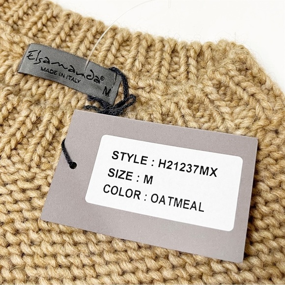 Elsamanda NWT Pullover Sweater Medium Oatmeal beige tan neutral wool alpaca - Picture 6 of 11
